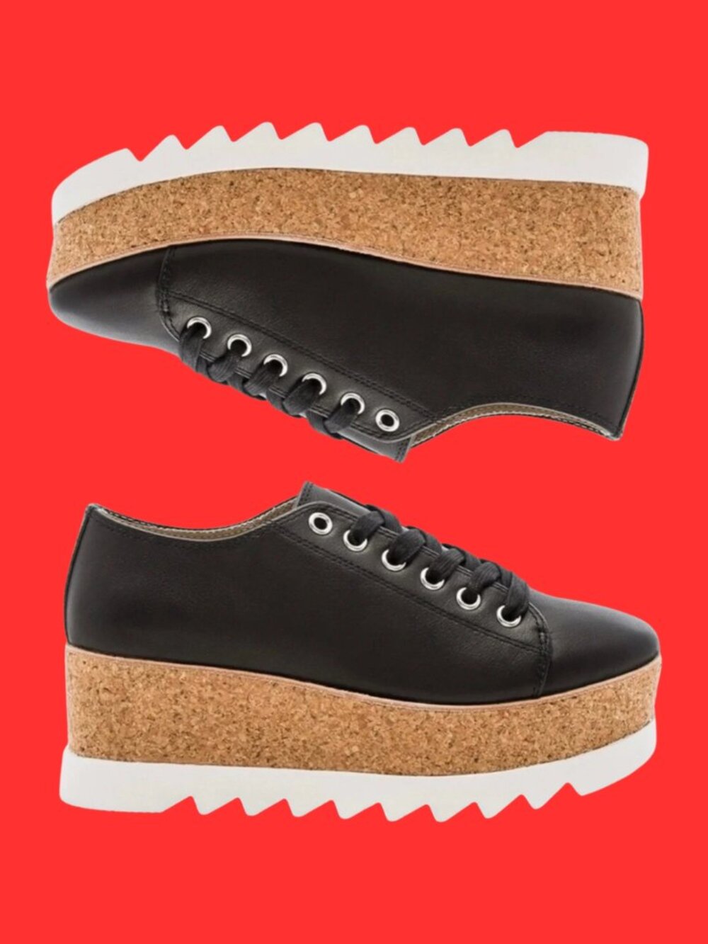 Steve Madden Korrie Platform Sneaker Black Leather - Women's 9